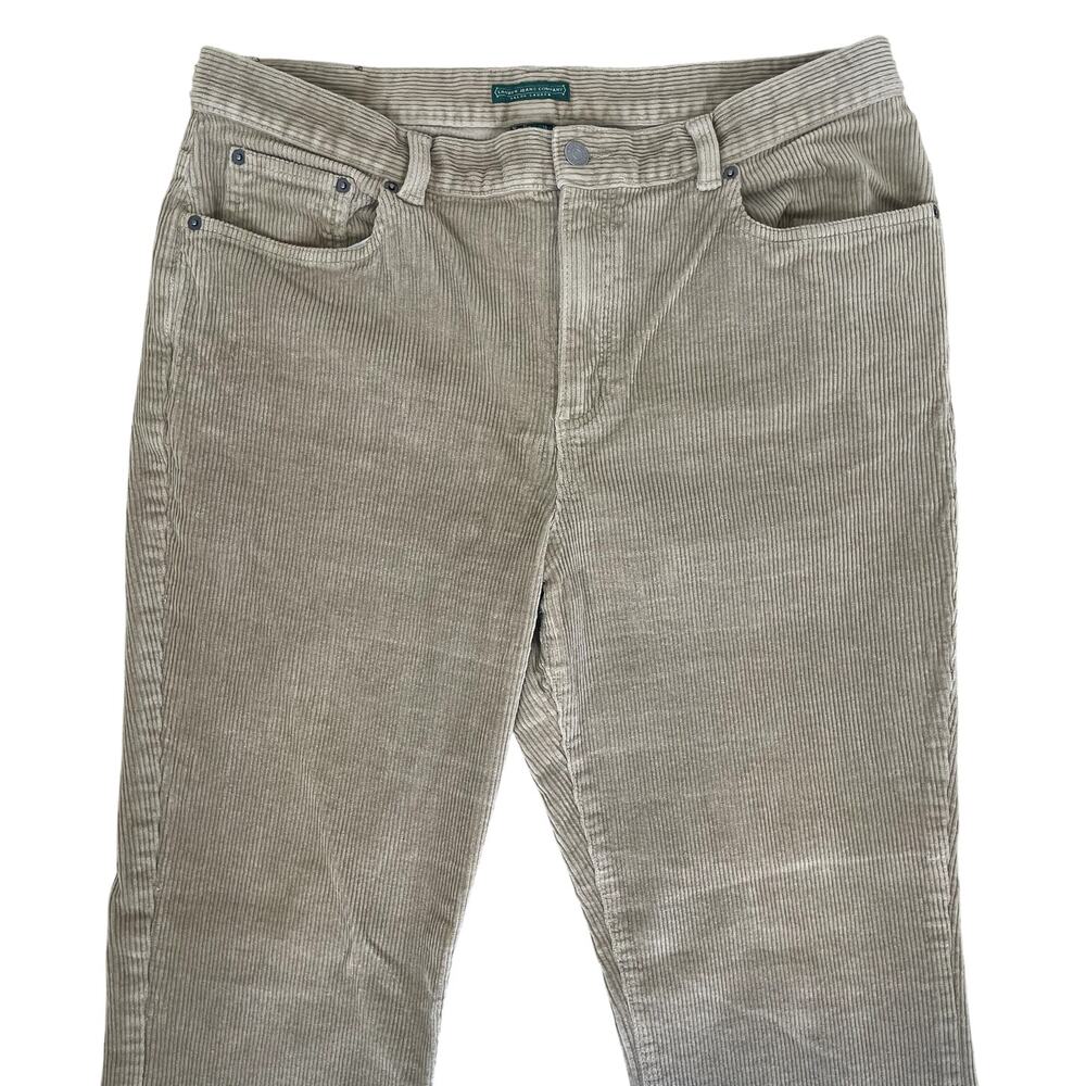 Lauren Jean Co. Corduroy Straight Leg Pants Women's Sz 14 Beige Neutral Classic - Picture 2 of 11